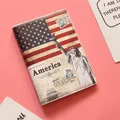 Porte-passeport de voyage en cuir PU style américain couverture de passeport avec porte-carte de