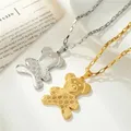 Collier ours en acier inoxydable Kpop pour hommes et femmes collier pendentif Egirl cou long