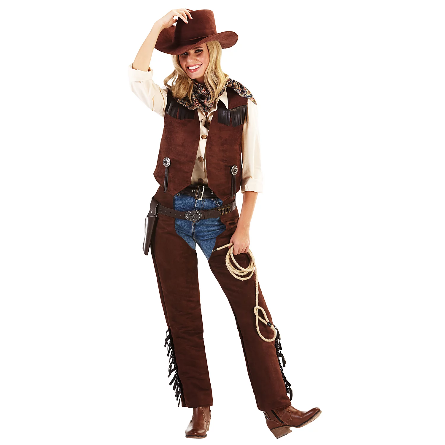 Cowgirl-Weste für Damen, braun Image