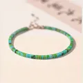 Bracelet délicat en or 14K pour femme bijou carré naturel Turquoise réglable chaînes remplie de