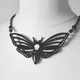 Collier gothique tête de mort papillon acrylique collier de sorcière vintage bijoux