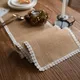 Chemins de table en toile de jute naturelle chemin de table en coton Boho avec glands pour