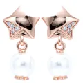 Original Rose Gold Lucky Star Pearl Earrings With Crystal For Women 925 Sterling Silver Earring Gift