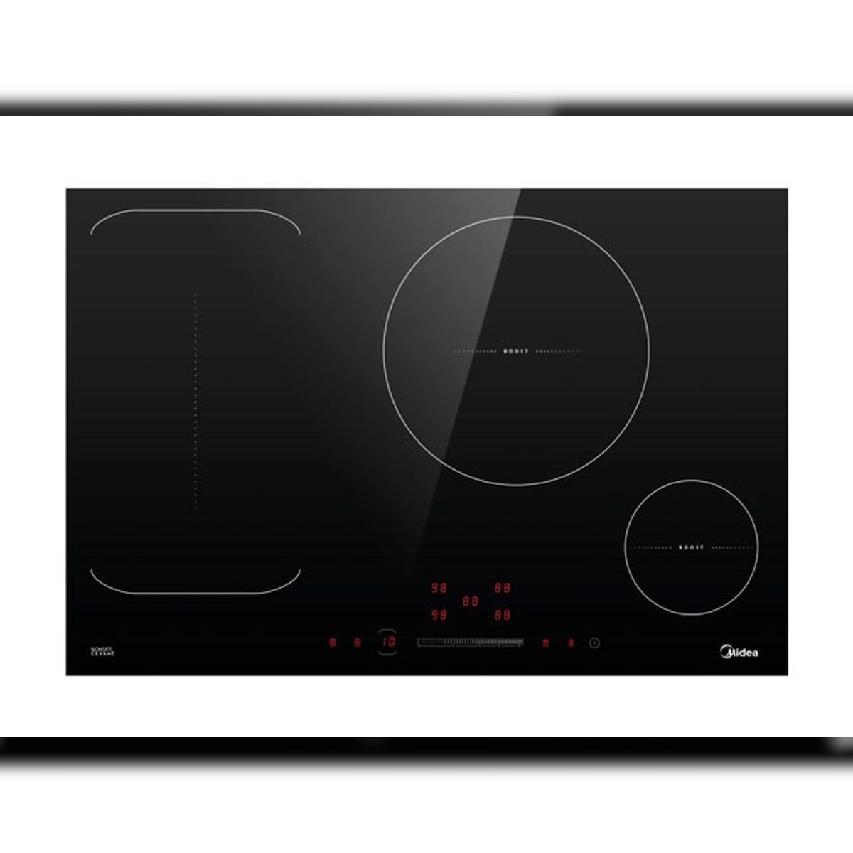 Midea Induktionskochfeld autark KI800IX 80 cm, 2 Kochfelder mit FlexZone, Touch Control, Booster, Keramik Image