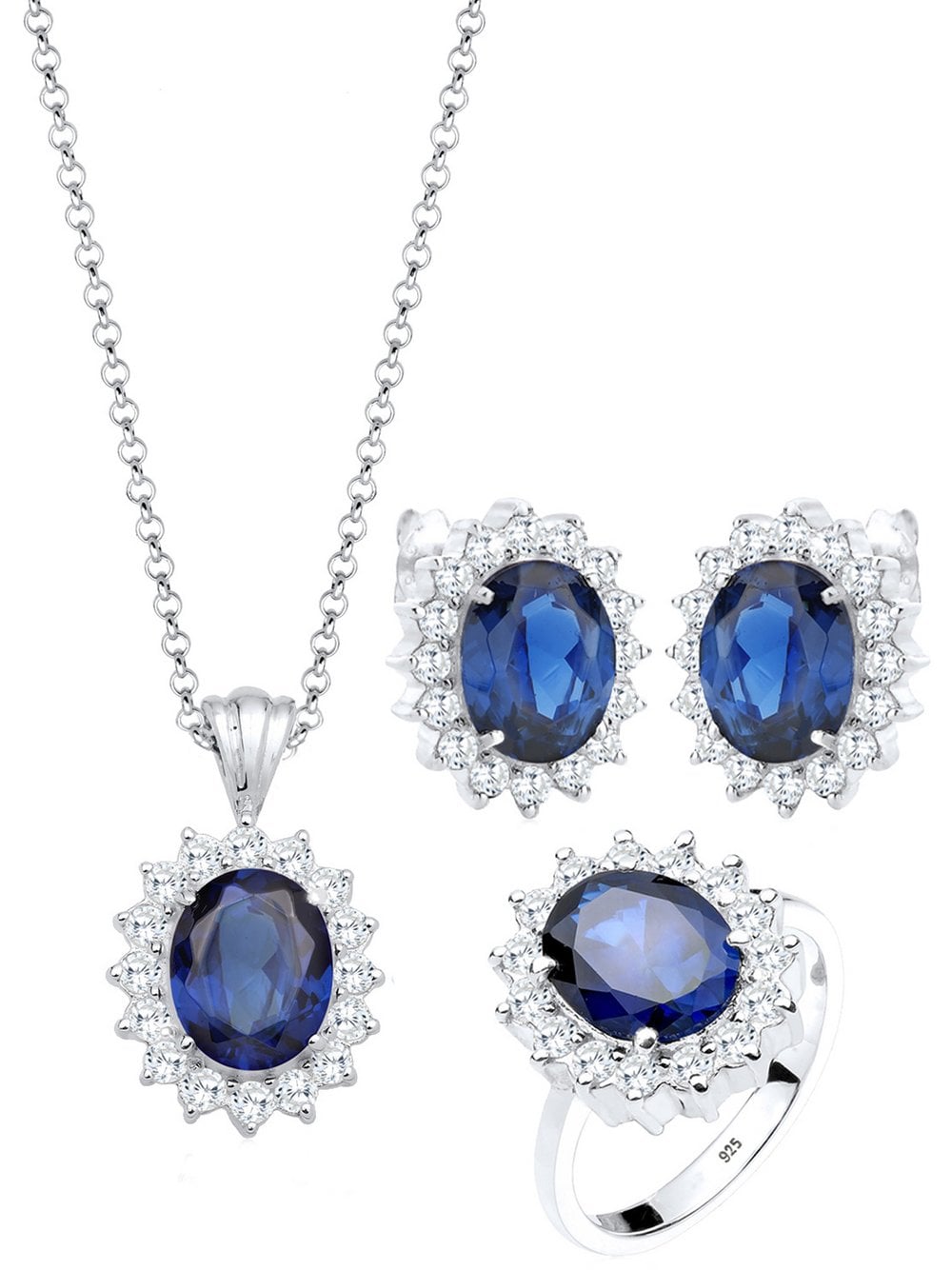 Elli Schmuckset Damen blau, 54