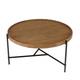 Table basse ronde plateau en bois de teck recyclé D74