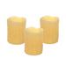 LED Wax Dripping Pillar Candle (Set of 3) 4 Dx5 H Wax/Plastic - 2 D Batteries Not Incld.