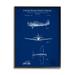 Stupell Industries Detailed US Airplane Blueprint Graphic Art Black Framed Art Print Wall Art Design by Karl Hronek