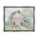 Stupell Industries Quaint Country Barn Rural Flower Field Meadow Painting Luster Gray Floating Framed Canvas Print Wall Art Design by Debi Coules