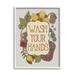 Stupell Industries Wash Your Hands Bathroom Sign Intricate Floral Details Graphic Art White Framed Art Print Wall Art Design by Valentina Harper