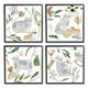 Stupell Industries Happy Cat Botanical Collage Graphic Art Black Framed Art Print Wall Art Set of 4 Design by Melissa Wang