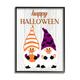 Stupell Industries Happy Halloween Seasonal Gnomes Graphic Art Black Framed Art Print Wall Art Design by CAD Designs