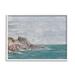 Stupell Industries Rocky Cliff Ocean Landscape Painting White Framed Art Print Wall Art Design by Savannah Miler