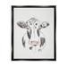 Stupell Industries Dairy Cow Farm Animal Sketch Style Drawing Drawing Print Jet Black Floating Framed Canvas Print Wall Art Design by Valerie Wieners