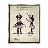 Stupell Industries Mouse Character Figure Diagram Graphic Art Luster Gray Floating Framed Canvas Print Wall Art Design by Karl Hronek
