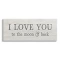 Stupell Industries Love You To Moon & Back Phrase Graphic Art Gallery Wrapped Canvas Print Wall Art Design by Yass Naffas Designs