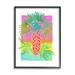 Stupell Industries Neon Palm Tree Botanicals Tropical Coastal Leaves Graphic Art Black Framed Art Print Wall Art Design by unknown