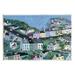 Stupell Industries Port Town Neighborhood Houses Graphic Art Unframed Art Print Wall Art Design by Carla Daly