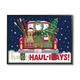 Stupell Industries Happy Haul-idays Christmas Gift Truck Graphic Art Black Framed Art Print Wall Art Design by Amanda McGee