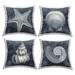 Stupell Industries Nautical Distressed Seashells and Starfish White Coastal Blue 18 x 7 x 18 Decorative Pillows (Set of 4)