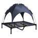 Elevated Dog Bed with Canopy- Navy 36x30