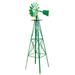 8FT Green Wind Spinners Metal Outdoor Windmill for Yard Garden Patio Lawn Art Decor