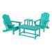 Paradise 4-Piece Set Folding Adirondack Chair with Coffee Table and Side Table