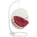 Modern Contemporary Urban Design Outdoor Patio Balcony Swing Chair Red White Rattan