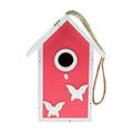 Clever Garden Hanging Birdhouse Decorative Outdoor Bird Feeder for Hummingbirds and Wild Birds Red Butterfly