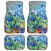 FKELYI 4pcs Car Floor Mat with Van Gogh Irises in the Garden Repro Floral Anti-Skid Palisade Floor Mats Washable Car Floor Mat Clips Universal for Cars SUVs Trucks