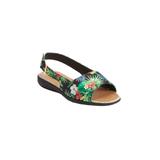 Extra Wide Width Women's The Adele Sling Sandal by Comfortview in Black Floral (Size 8 1/2 WW)