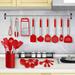 DGPCT 27 PCS Silicone Cooking Utensil Set, Kitchen Utensils Set, Non-Stick Heat Resistant, Red Stainless Steel/Silicone in Gray/Red | Wayfair