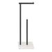 Haitral Free Standing Toilet Paper Holder Metal in Black | 21.65 H x 7.48 W x 7.48 D in | Wayfair LT-BFE217