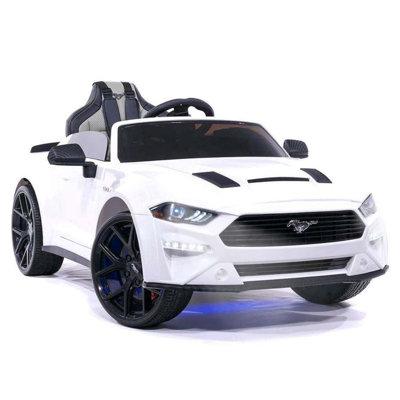 Moderno Kids Ford Mustang Kids Car 24 Volt Battery Powered Ride On Toy w/ Remote Control Plastic | 20 H x 30 W x 49 D in | Wayfair Mustang-White