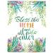 East Urban Home Bless This Home Succulents 2-Sided Polyester 44 x 30 in. Garden Flag in Green/Indigo/White | 44 H x 30 W in | Wayfair