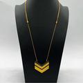Madewell Jewelry | Madewell Gold Plated Black Arrowstack Chevron Necklace | Color: Black/Gold | Size: Os