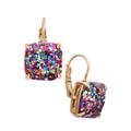 Kate Spade Jewelry | Kate Spade Glitter Square Multi Glitter Lever-Back Earrings | Color: Gold/Pink | Size: Square