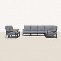 Latitude Run® Hallmundur 8 Piece Multiple Chairs Seating Group w/ Cushions Metal/Rust - Resistant Metal in Black/Gray | 113.1 W x 87.6 D in | Outdoor Furniture | Wayfair