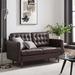 Exalt Tufted Leather Loveseat by Modway Faux Leather in Brown | 34 H x 63 W x 33 D in | Wayfair EEI-6100-BRN