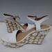 Anthropologie Shoes | Anthropologie Ankle Strap White Wedge Sandals | Color: Tan/White | Size: 9