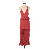 American Eagle Outfitters Jumpsuit Plunge Sleeveless: Orange Print Jumpsuits - Women's Size 00