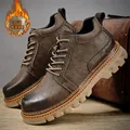 Chaussures en cuir véritable pour hommes bottes décontractées italiennes bottes de travail à