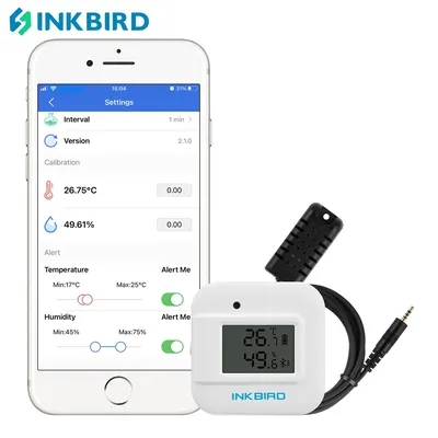 INKBIRD IBS-TH2 Plus Bluetooth Therye.com & Hygromètre Capteur Intelligent avec Sonde Externe Aimant