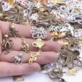 30/50/100Pcs Mélanger Bronze Antique Poulpe Forme De Charmes Pendentif Animal Charmes Pour La