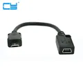 Câble adaptateur Mini USB femelle vers Micro USB mâle 0.15M/15cm pour téléphones MP3 MP4