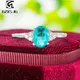 Luxyimagic-Bague en pierres précieuses de tourmaline Paraiba brésilienne pour femme véritable