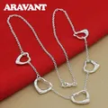 Chaîne de collier en argent 925 avec cœur pour femmes bijoux de mariage cadeaux