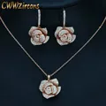 CWWZircons - pendentif et bijoux pour femmes pendentif collier et boucles d'oreilles de marque à