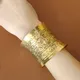 Bracelet ouvert réglable à motif sculpté vintage pour femme bracelet à manchette large bracelets