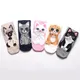 Chaussettes en coton Kawaii pour femmes chaussettes à motif chat dessin animé mignon noir rose